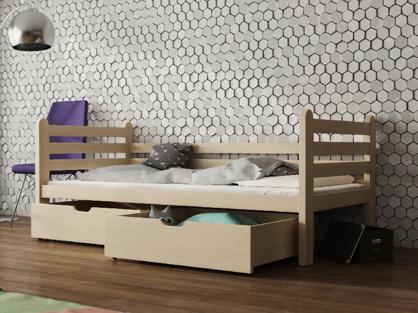 Dětská postel 90 cm Somer (s roštem a úl. prostorem) (borovice)