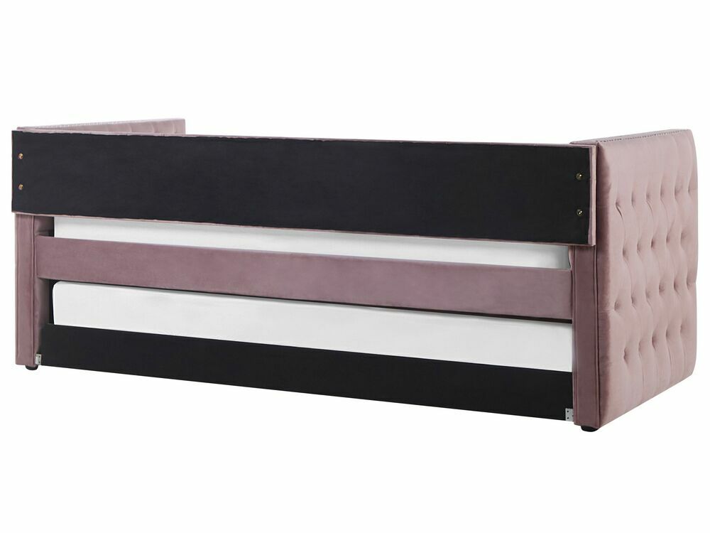 Rozkládací postel 90 cm GENSA (růžová) (s roštem)
