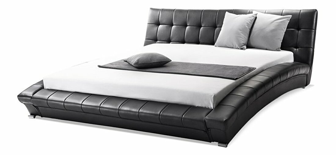 Manželská postel 160 cm LILLY (s roštem) (černá)