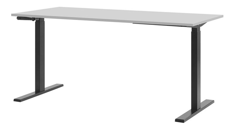 Psací stůl DESIRA II (160x72 cm) (šedá + černá) (manuálně nastavitelný)