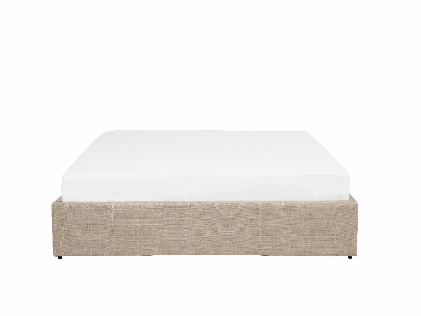 Manželská postel 140 cm DIJON (s roštem a úl. prostorem) (béžová)