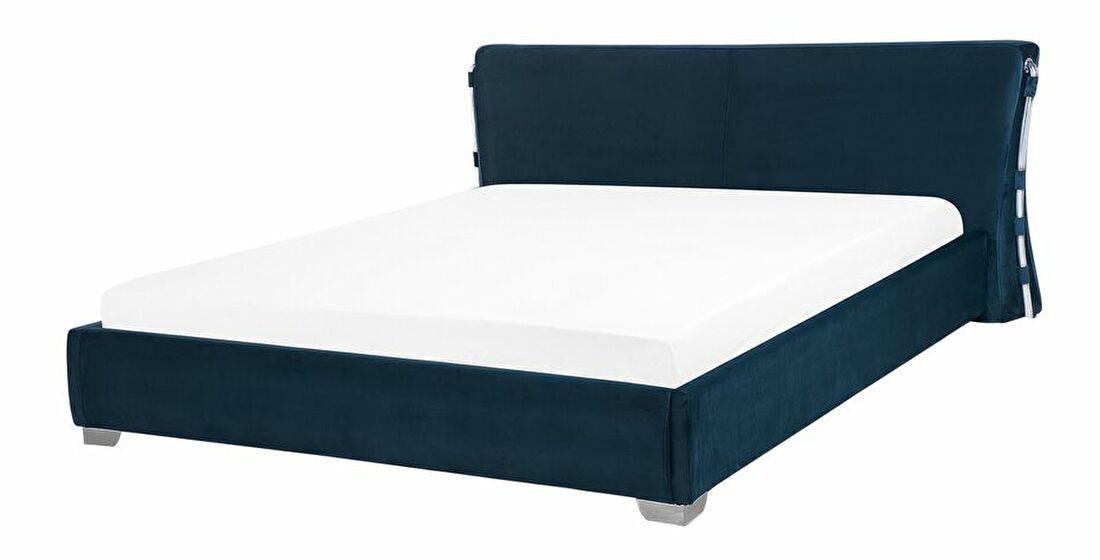 Manželská postel 160 cm PARNAS (s roštem) (modrá)