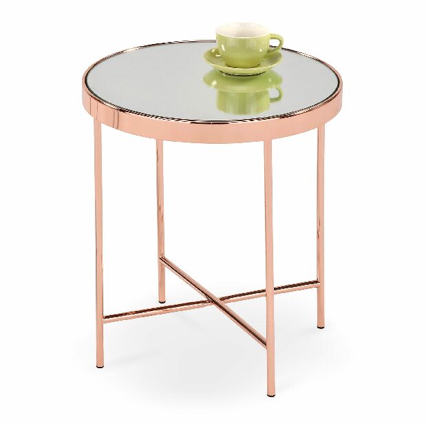 Konferenční stolek Fluir (růžová zlatá)