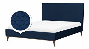 Manželská postel 160 cm BARON (s roštem) (modrá)