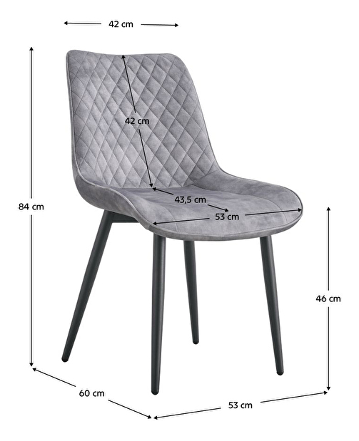 Jídelní židle Zaino Typ 1 J19-UF912-09B (světle šedá + černá)