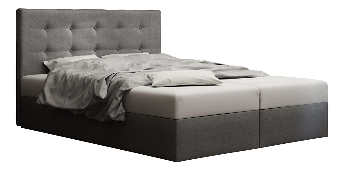 Manželská postel Boxspring 140 cm Duel 1 (šedá) (s matrací a úložným prostorem)
