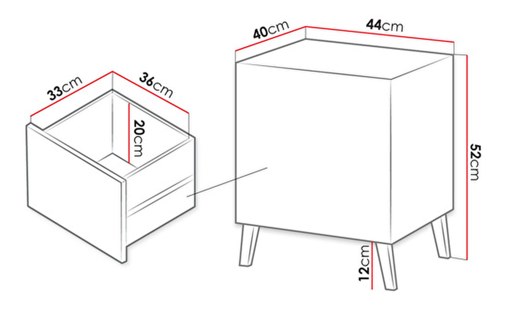 Noční stolek Doppo (bílá) *výprodej