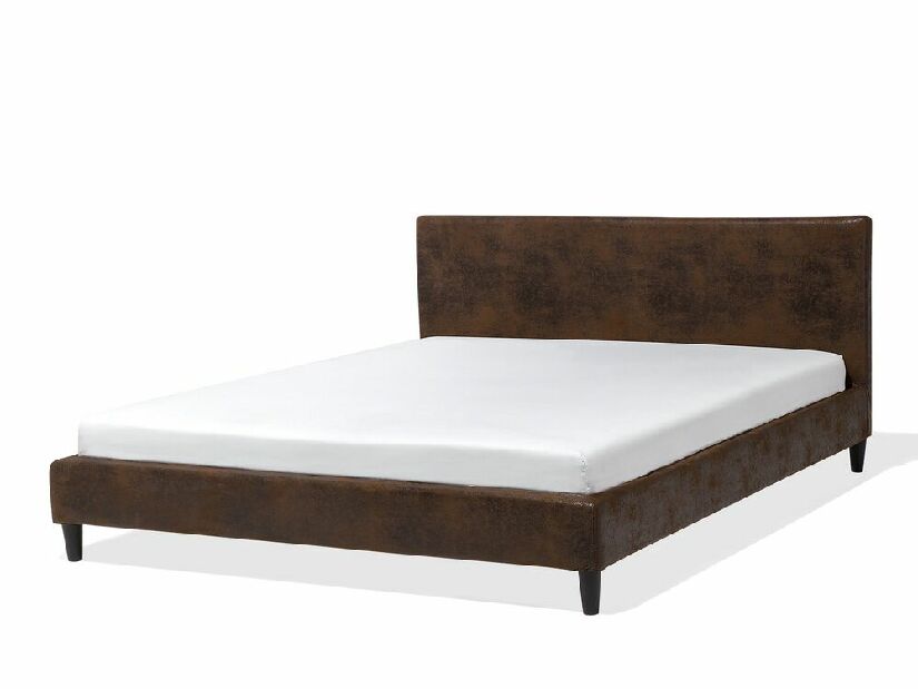 Manželská postel 180 cm FUTTI (s roštem) (hnědá)