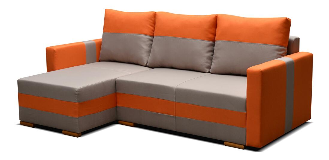 Rohová sedací souprava Farvum (světle hnědá + oranžová) (L)