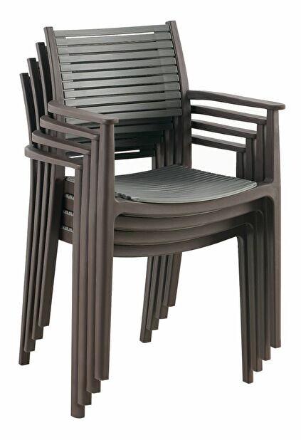 Jídelní židle HERMA (hnědá + šedá)
