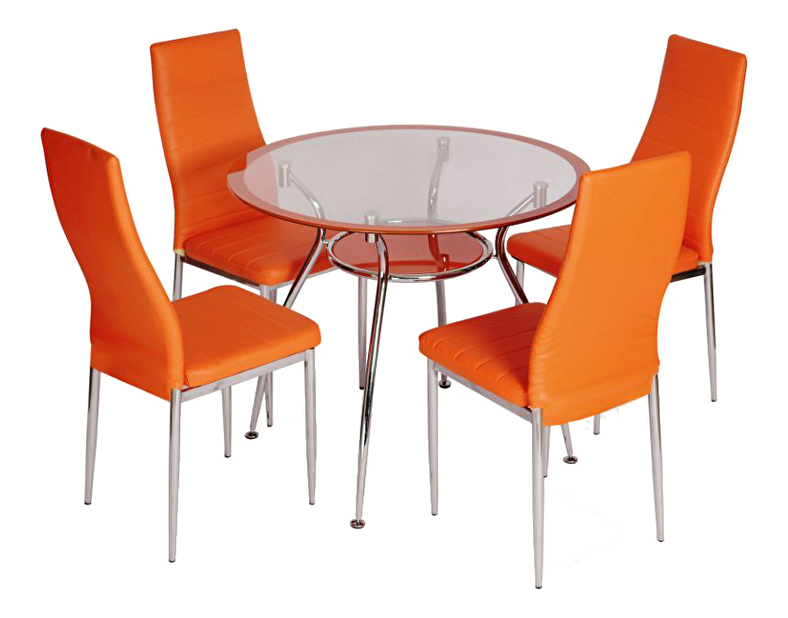 Jídelní stůl Finezja A (oranžová) (pro 4 osoby)