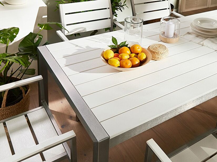 Zahradní jídelní stůl VERO (pro 6 osob) (bílá)