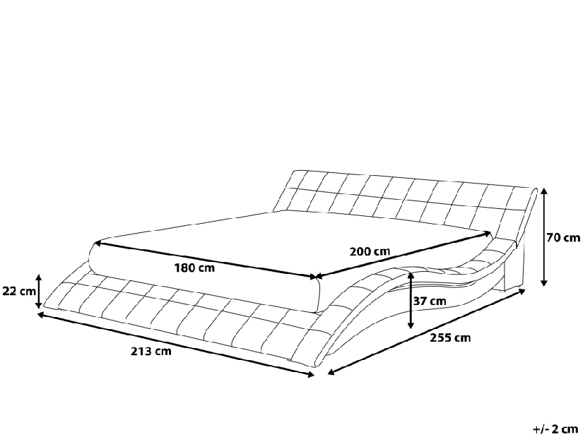 Manželská postel 180 cm VICHA (s roštem) (šedá)