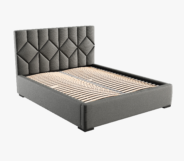 Čalouněná postel 160x200 cm Veggie 1 (šedá)