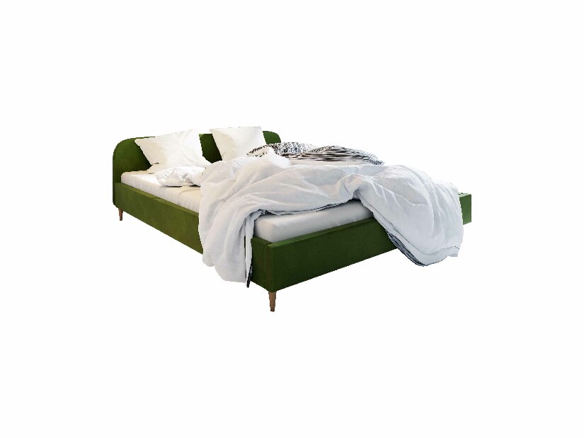 Manželská postel 140 cm Lon (tmavoolivová) (bez roštu a úložného prostoru)