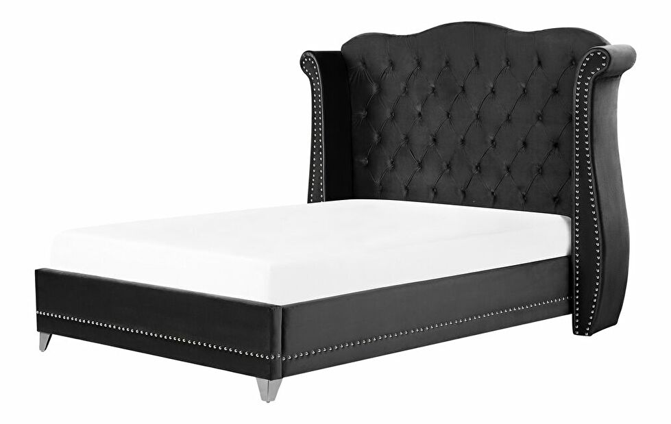 Manželská postel 140 cm Aidan (černá) (s roštem)