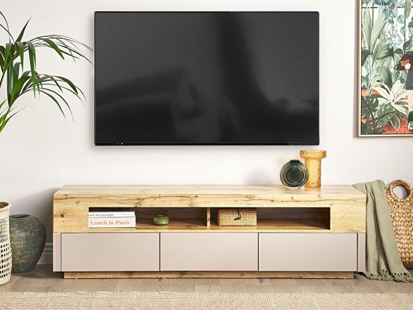 TV stolek/skříňka Amini (světlé dřevo)