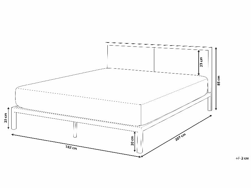 Manželská postel 180 cm CAMAR (s roštem) (černá)