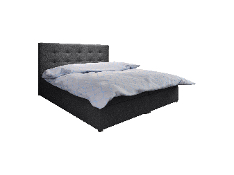 Manželská posteľ  Boxspring 160 cm Fade 1 (tmavosivá) (s matracom a úložným priestorom)