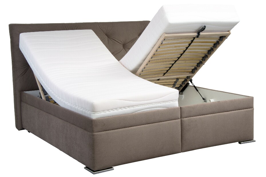 Manželská postel 180 cm Blanář Chicago (hnědá) (s roštem a matrací NELLY PLUS)