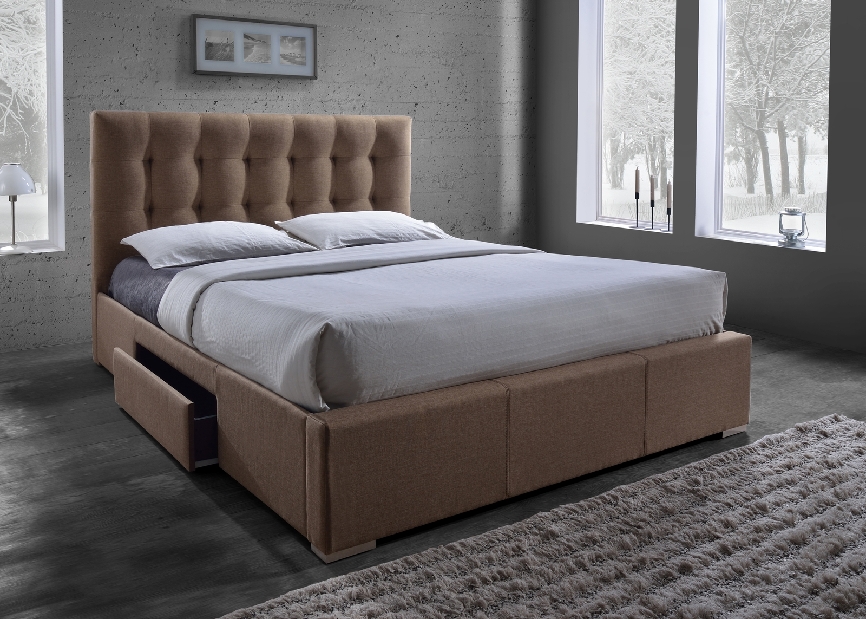 Manželská postel 160 cm Samael hnedá (s roštem)