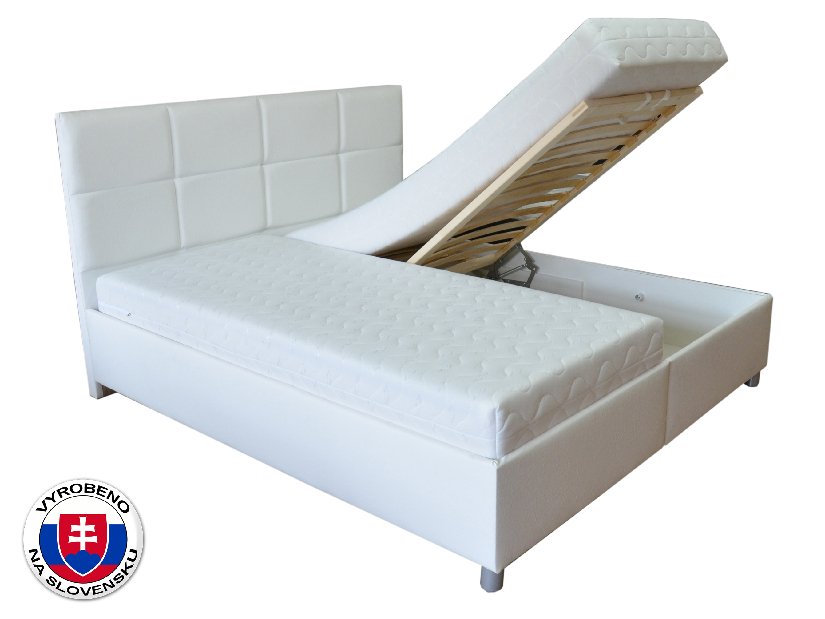 Manželská postel 160 cm Albatros (bílá) (s rošty a matracemi)