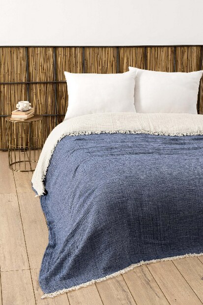Přehoz na postel 230 x 250 cm Musli Yd (námořnická modrá)