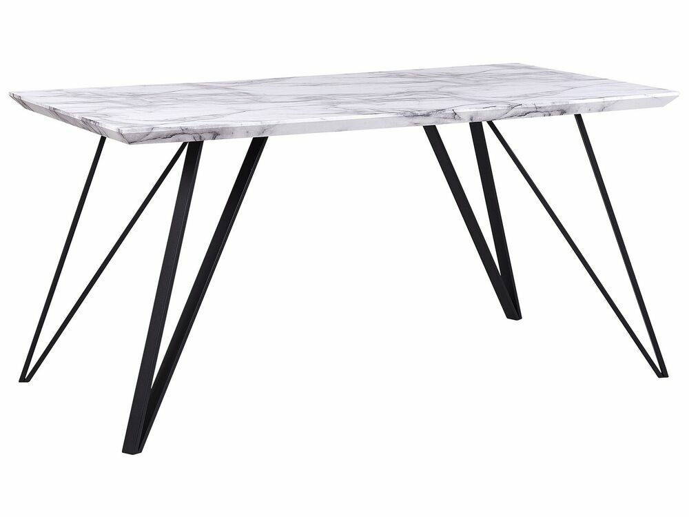 Jídelní stůl MALAN (bílá + černá) (pro 6 osob)