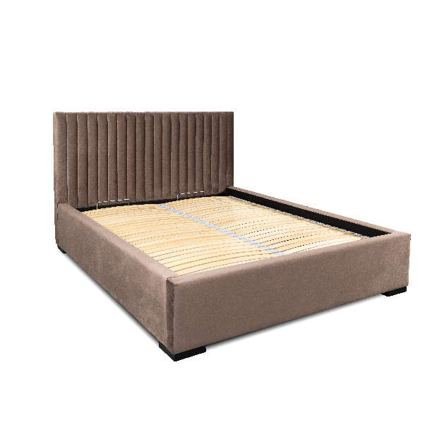 Čalouněná postel 160x200 cm Veggie (hnědá)