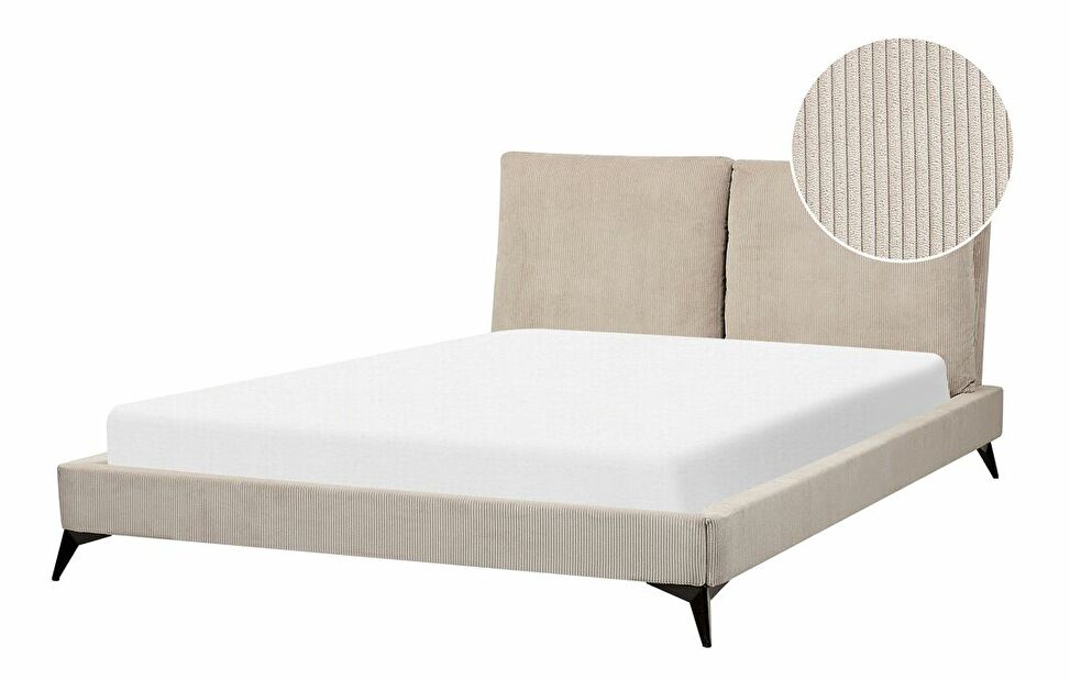 Manželská postel 160 cm Mellody (sivobéžová) (s roštem)