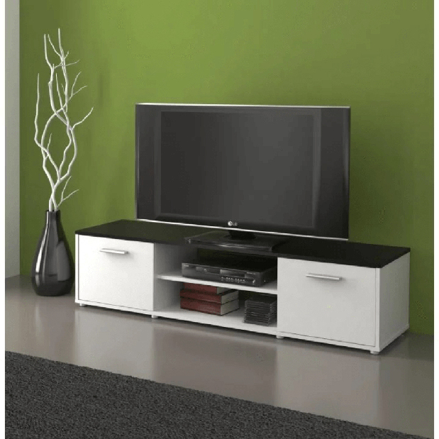 TV stolek/skříňka Zelia 01 (černá+bílá)
