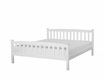 Manželská postel 160 cm GERNE (s roštem) (bílá)