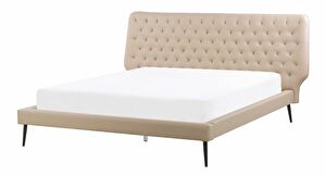 Manželská postel 160 cm ESONNA (s roštem) (béžová)