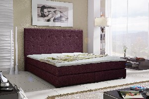 Kontinentální postel 160 cm Caserta (fialová) (s matracemi)