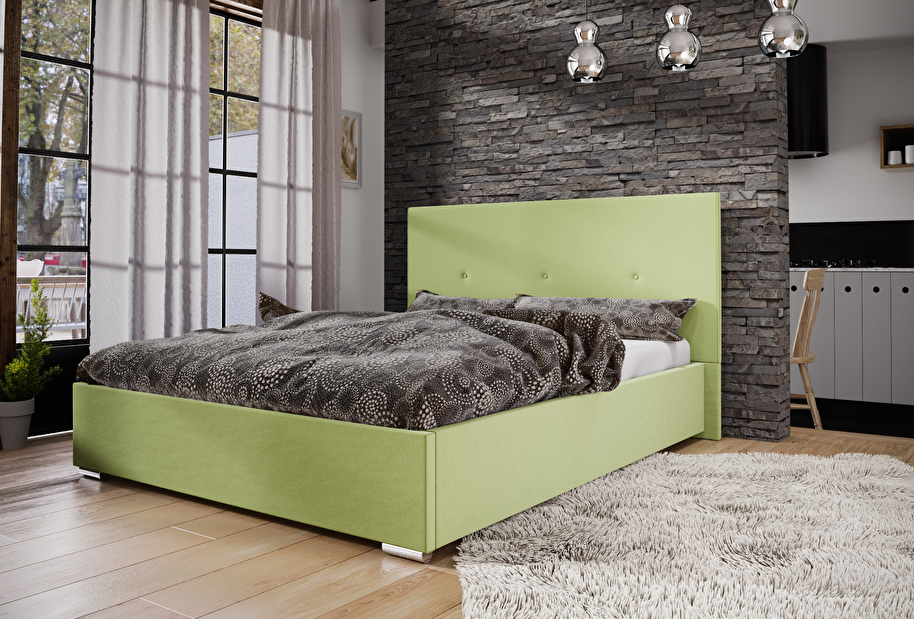 Manželská postel 160 cm Foxxie 2 (zelená)