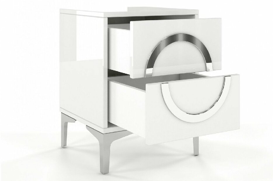 Noční stolek Naturlig Evenna (vysoký lesk bílý)