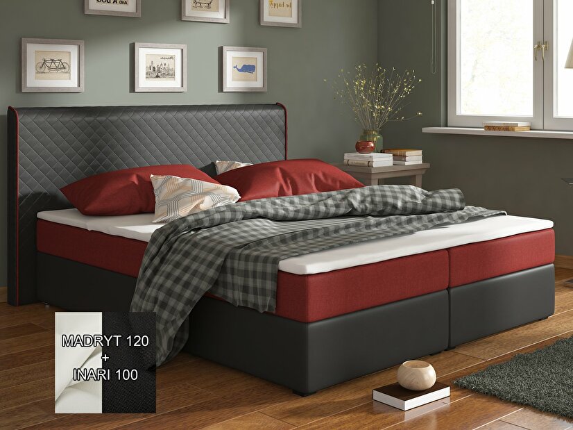 Manželská postel Boxspring 180 cm Bergamo (s matracemi) *výprodej