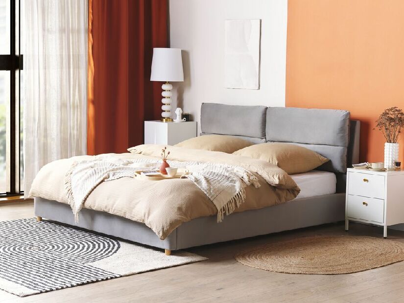 Manželská postel 180 cm Batil (šedá) (s roštem) (s úl. prostorem)