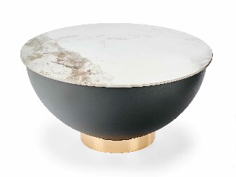 Konferenční stolek Carlotta (mramor + šedá + zlatá)
