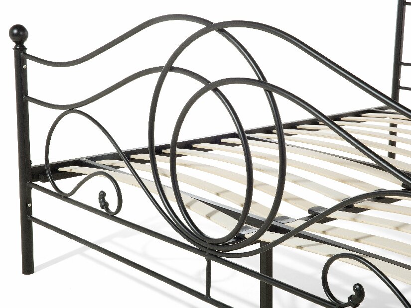 Manželská postel 160 cm LAURA (s roštem) (černá)