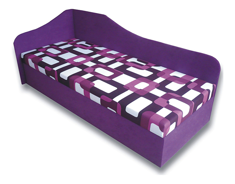 Jednolůžková postel (válenda) 80 cm Lux 87 (Fialová 49 + Gusto 10) (L)