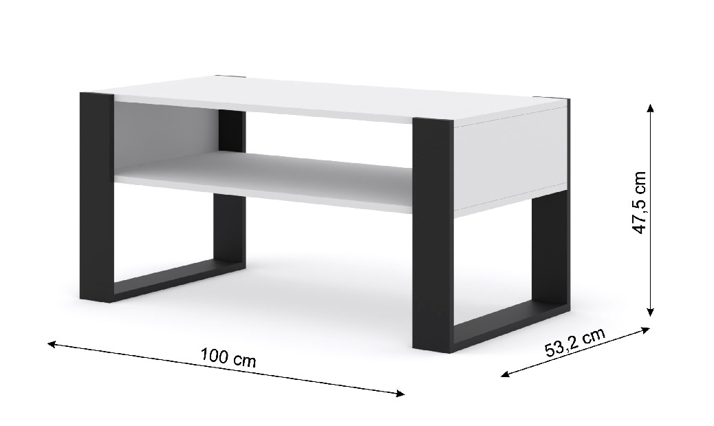 Konferenční stolek Molli (bílá)