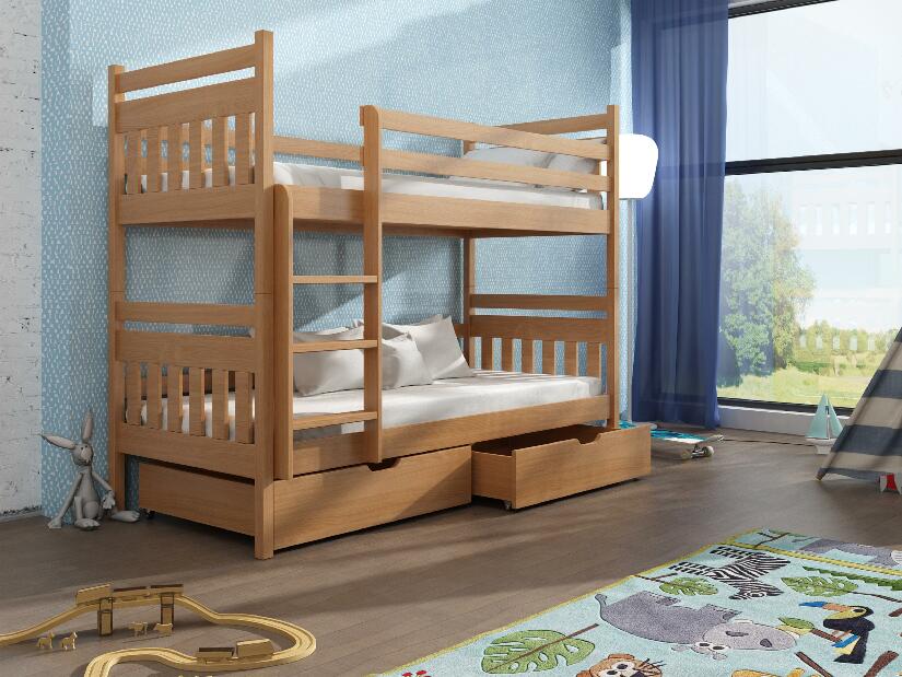 Dětská patrová postel 90 cm Aras (buk)