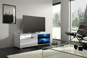 TV stolek/skříňka Mona 100 (bílá matná + bílý lesk)