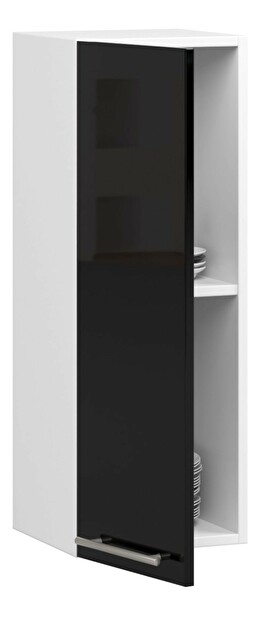 Horní kuchyňská skříňka Ozara W30 H720 (bílá + černý lesk)