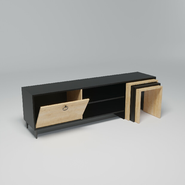 TV stolek/skříňka Zirion (Dub + Černá)