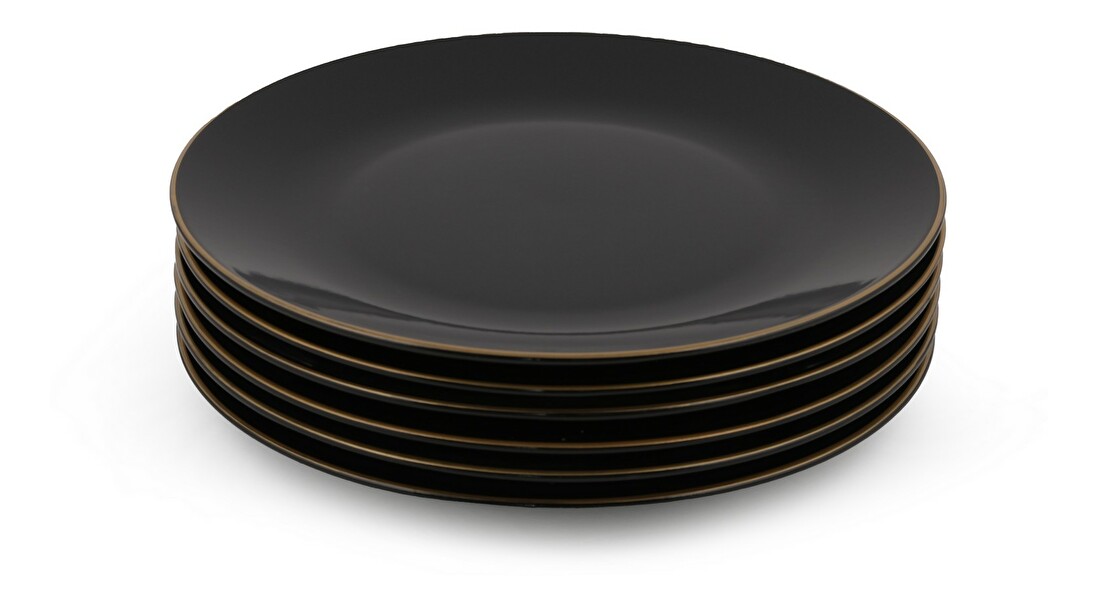 Sada mělkých talířů (6 ks.) Sergio (černá)