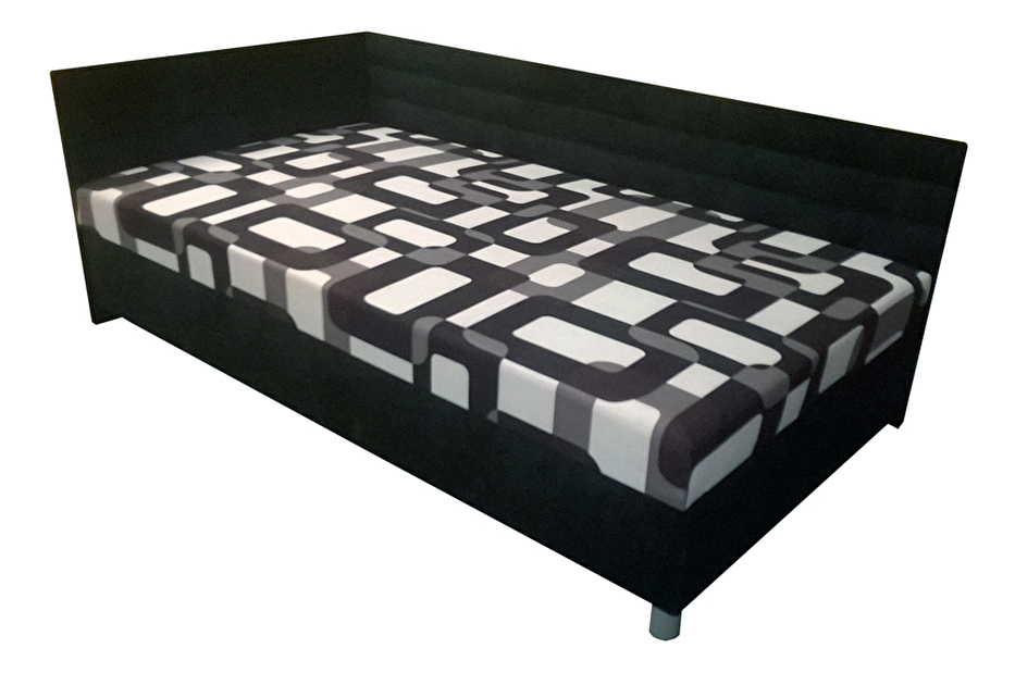 Jednolůžková postel (válenda) 110 cm BRW Elize černá (L) (s roštem a matrací)