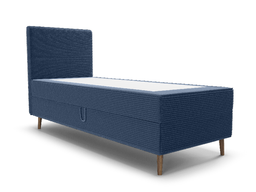 Jednolůžková postel 90 cm Napoli Comfort (modrá) (s roštem, s úl. prostorem)