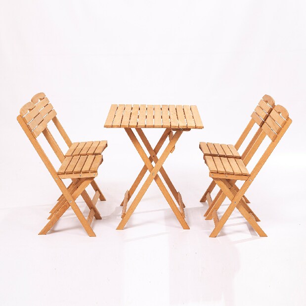 Sada zahradního stolu a židlí (5 kusů) Maxwell (hnědá)